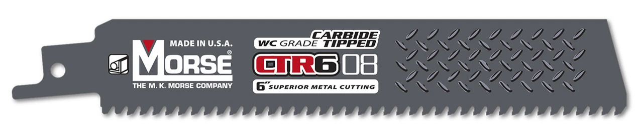 MK Morse CTR608MC15 - Recip Saw Blade Carbide Tipped 6" X 1" 8TPI 15/Pack 3 MK Morse CTR608MC15 - Recip Saw Blade Carbide Tipped 6" X 1" 8TPI 15/Pack