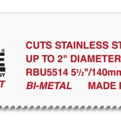 MK Morse RBU5514T05 - Recip Saw Blade (BiMetal) "U-Shank" 5-1/2" x 0.035" 14TPI 5/Pack